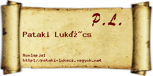 Pataki Lukács névjegykártya
